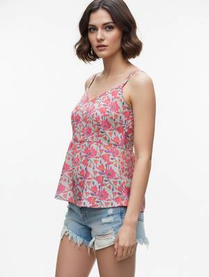 Grey color poly crepe fabric designer printed stylish casual tops for girls 4