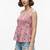 Grey color poly crepe fabric designer printed stylish casual tops for girls