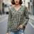 Green color poly crepe fabric designer printed stylish casual tops for girls