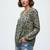 Green color poly crepe fabric designer printed stylish casual tops for girls