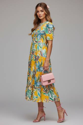 Yellow color stylish partywear kurta for fashinova girls ceremonial wear