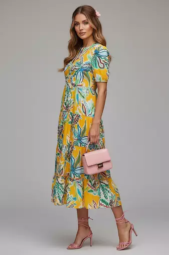 Yellow color stylish partywear kurta for fashinova girls ceremonial wear