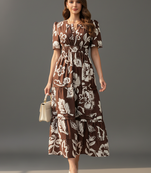 Brown color stylish partywear kurta for fashinova girls ceremonial wear