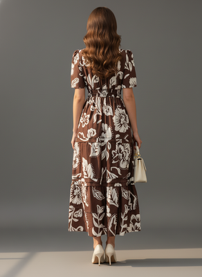 Brown color stylish partywear kurta for fashinova girls ceremonial wear 2