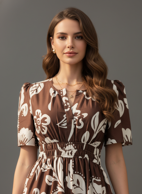 Brown color stylish partywear kurta for fashinova girls ceremonial wear 3