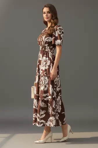 Brown color stylish partywear kurta for fashinova girls ceremonial wear