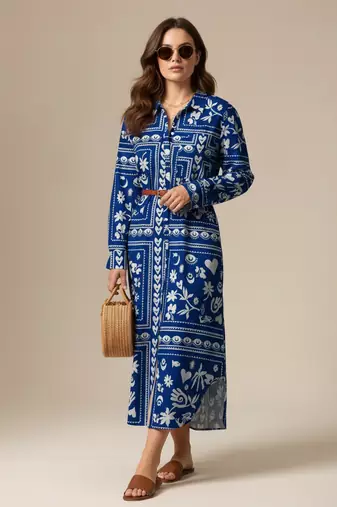 Blue color stylish partywear kurta for fashinova girls ceremonial wear