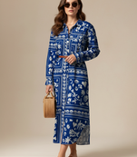 Blue color stylish partywear kurta for fashinova girls ceremonial wear