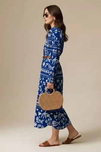 Blue color stylish partywear kurta for fashinova girls ceremonial wear
