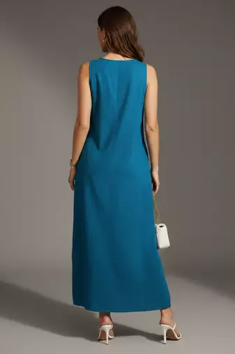 Teal color stylish partywear kurta for fashinova girls ceremonial wear