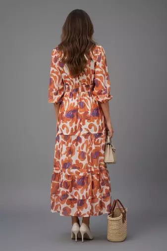 Rust orange color stylish partywear kurta for fashinova girls ceremonial wear