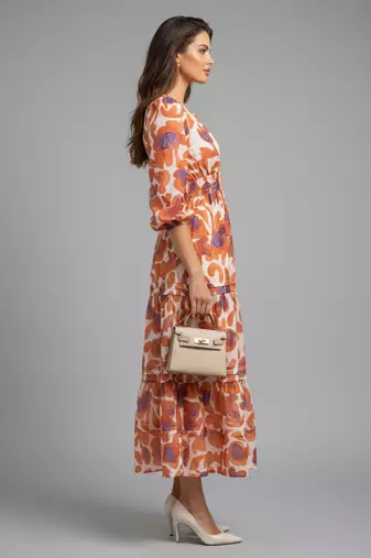 Rust orange color stylish partywear kurta for fashinova girls ceremonial wear