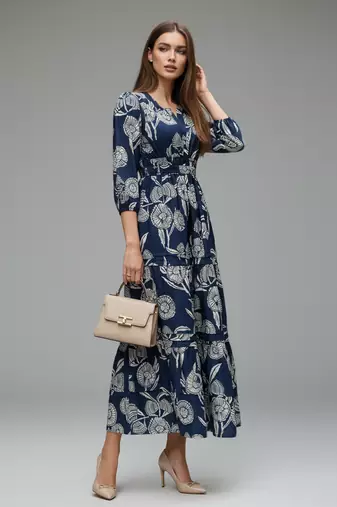 Navy blue color stylish partywear kurta for fashinova girls ceremonial wear