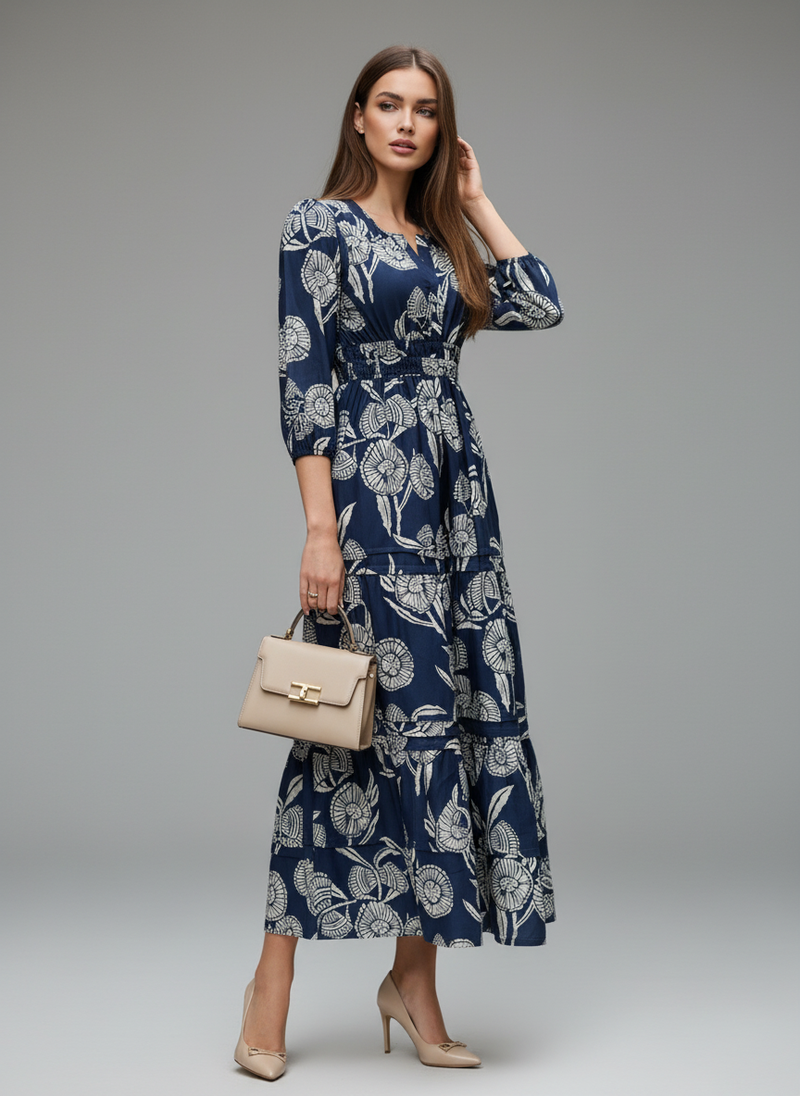 Navy blue color stylish partywear kurta for fashinova girls ceremonial wear