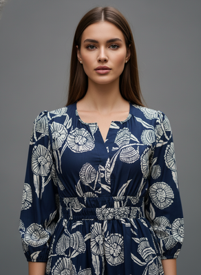 Navy blue color stylish partywear kurta for fashinova girls ceremonial wear 3