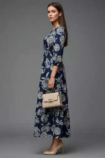 Navy blue color stylish partywear kurta for fashinova girls ceremonial wear