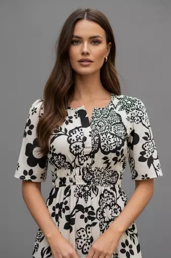 White & black color stylish partywear kurta for fashinova girls ceremonial wear