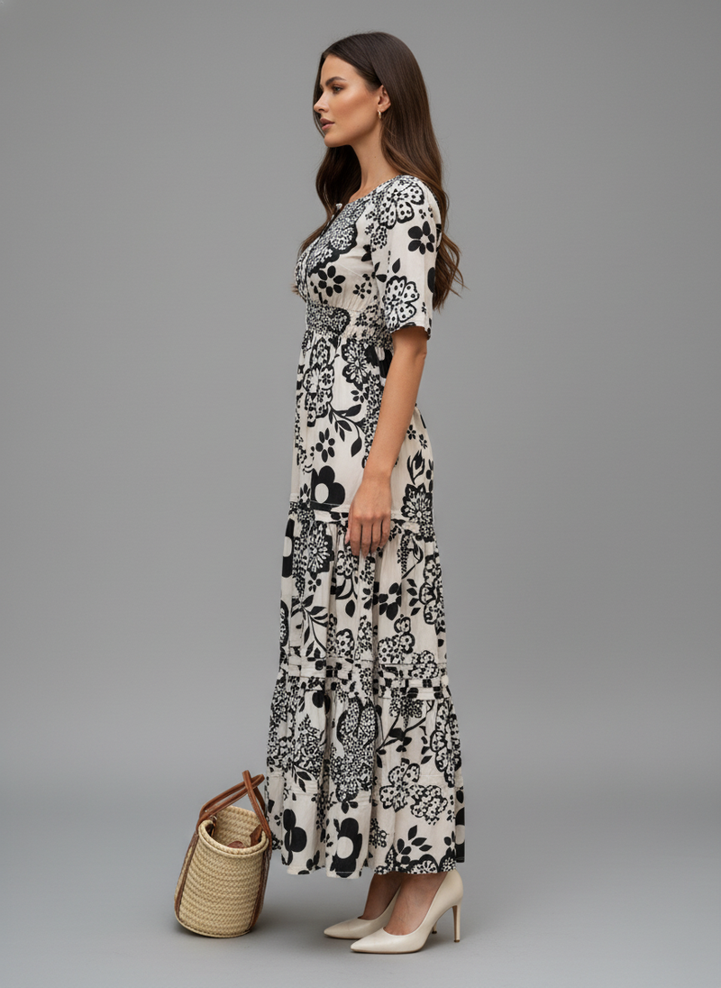 White & black color stylish partywear kurta for fashinova girls ceremonial wear