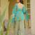Sea green color cambric cotton fabric elegant readymade suit for trendy girls