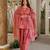 Pink color cambric cotton fabric elegant readymade suit for trendy girls
