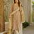 Cream color cambric cotton fabric elegant readymade suit for trendy girls