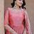 Peach color fendy silk fabric designer embroidered gown with dupatta