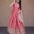 Peach color fendy silk fabric designer embroidered gown with dupatta
