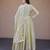 Pista color fendy silk fabric designer embroidered gown with dupatta