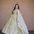 Pista color fendy silk fabric designer embroidered gown with dupatta