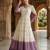 Purple color silver crunchy fabric designer embroidered gown for ethnic party looks