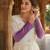 Purple color silver crunchy fabric designer embroidered gown for ethnic party looks