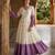 Purple color silver crunchy fabric designer embroidered gown for ethnic party looks