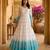 Sky blue color silver crunchy fabric designer embroidered gown for ethnic party looks