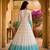 Sky blue color silver crunchy fabric designer embroidered gown for ethnic party looks