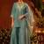 Rama color chanderi silk fabric designer ceremonial salwar suit for girlie party looks