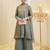 Grey color fendy satin fabric designer ceremonial salwar suit for girlie party looks