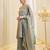 Grey color fendy satin fabric designer ceremonial salwar suit for girlie party looks