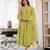 Green color chanderi fabric designer ceremonial salwar suit for girlie party looks