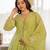 Green color chanderi fabric designer ceremonial salwar suit for girlie party looks