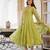 Green color chanderi fabric designer ceremonial salwar suit for girlie party looks