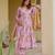 Pink color designer cotton silk fabric designer printed readymade suit
