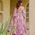 Pink color designer cotton silk fabric designer printed readymade suit