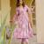 Pink color designer cotton silk fabric designer printed readymade suit