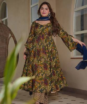 Multy color designer cotton silk fabric designer printed readymade suit 4