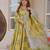 Yellow color designer cotton silk fabric designer printed readymade suit