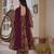 Brown color designer cotton silk fabric designer printed readymade suit