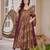 Brown color designer cotton silk fabric designer printed readymade suit