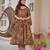Brown color designer cotton silk fabric designer printed readymade suit