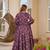Purple color designer cotton silk fabric designer printed readymade suit