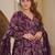 Purple color designer cotton silk fabric designer printed readymade suit